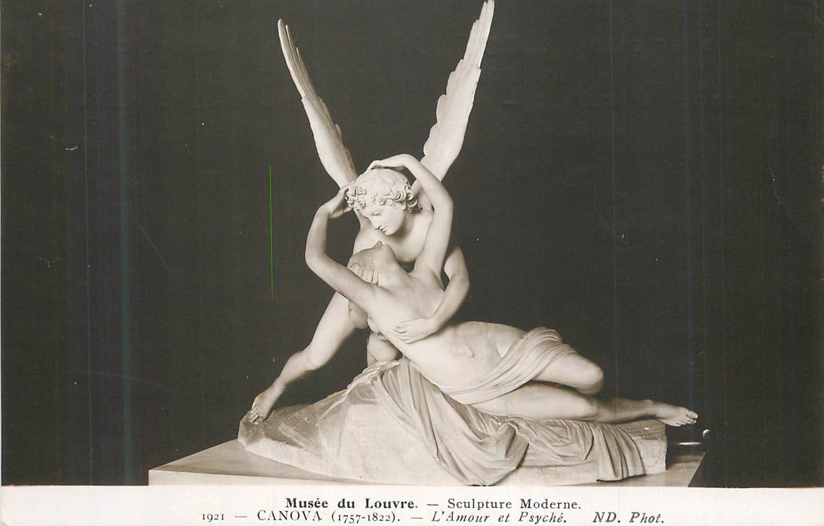 CPA Musee du louvre sculpture moderne 1921 canova (1757 1822)l amour et psyche