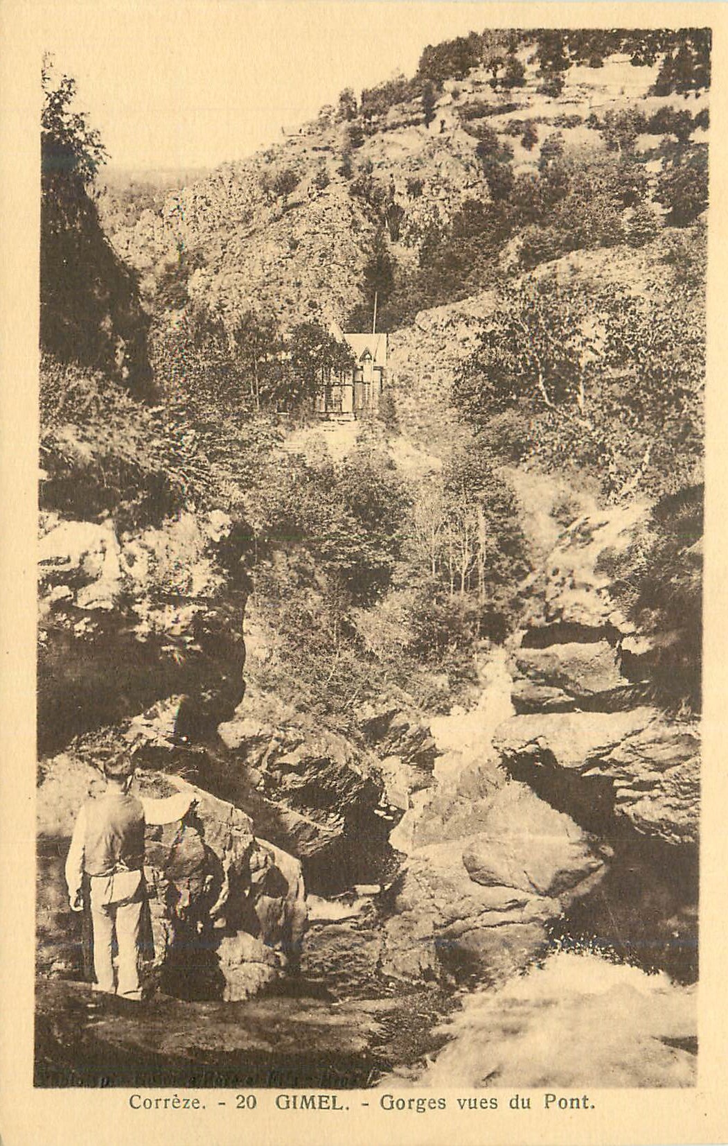 CPA Correze 20 gimel gorges vues du pont