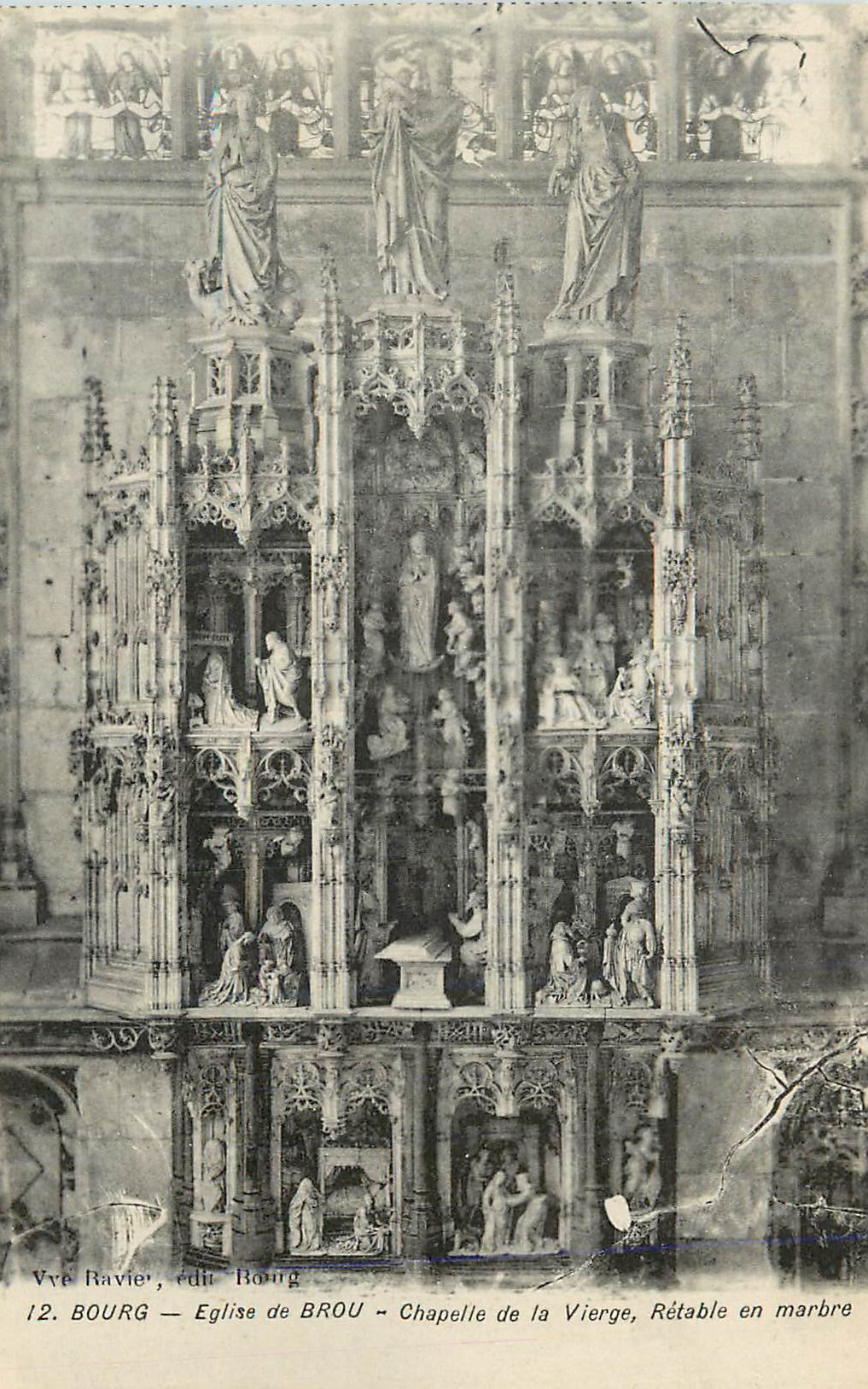 CPA 12 bourg eglise de brou chapelle de la vierge retable en marbre