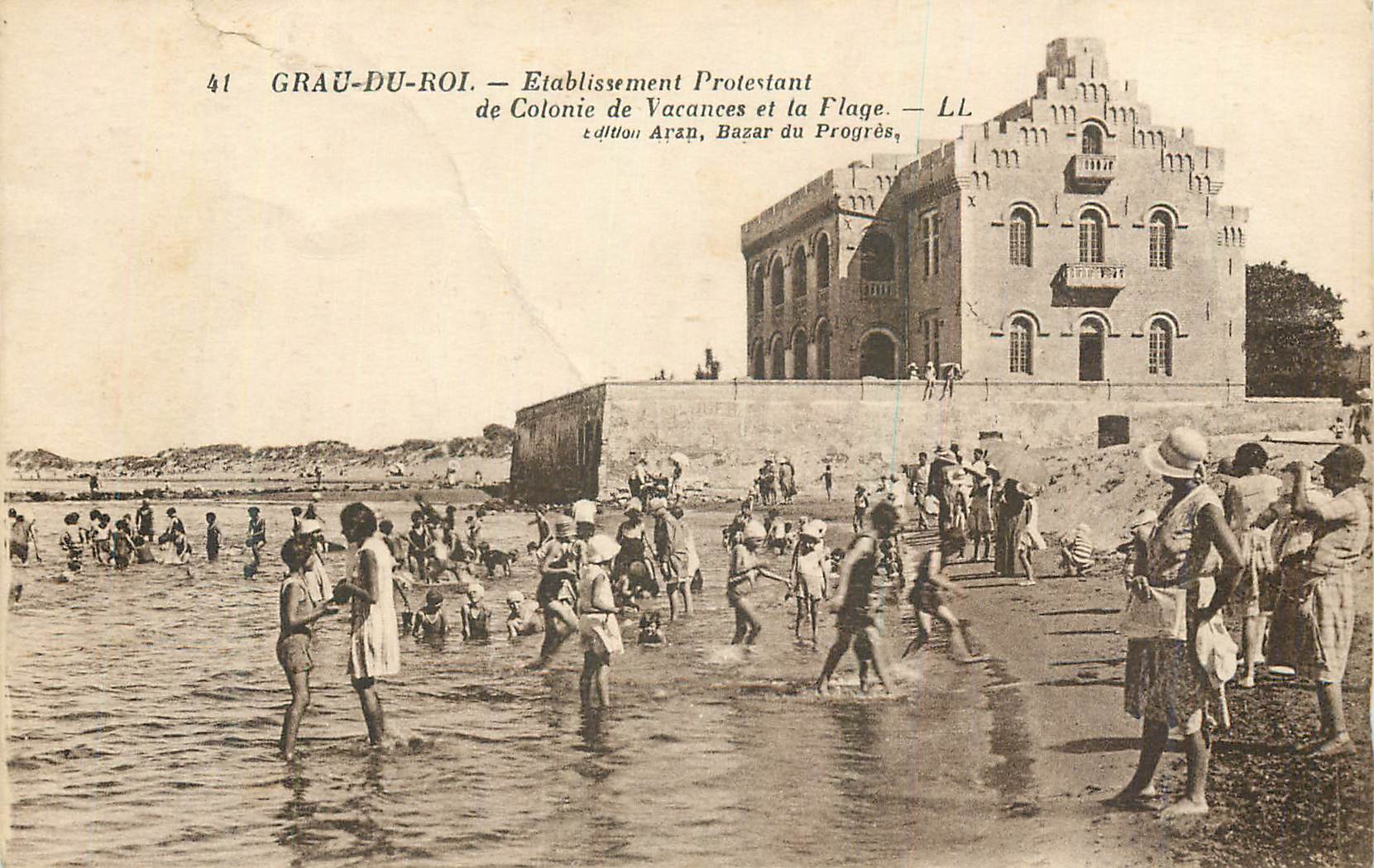 CPA 41 grau du roi etablissement protestant de colonie de vacances et la plage