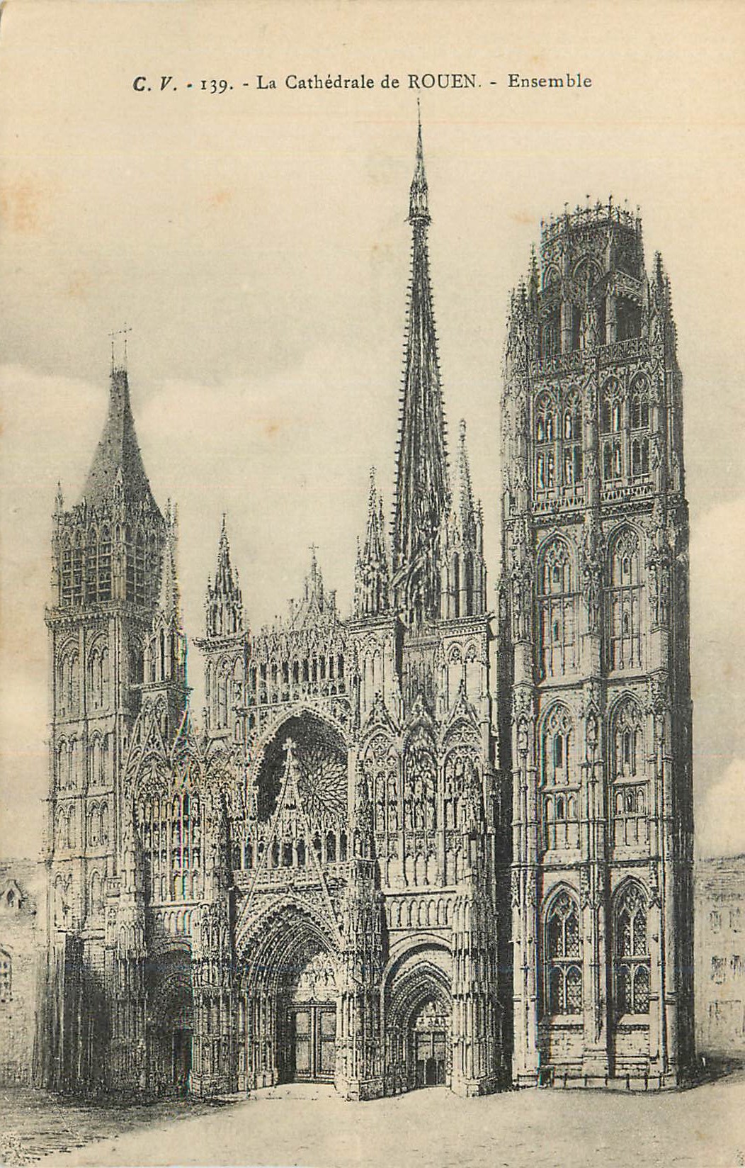 CPA 139 la cathedrale de rouen ensemble