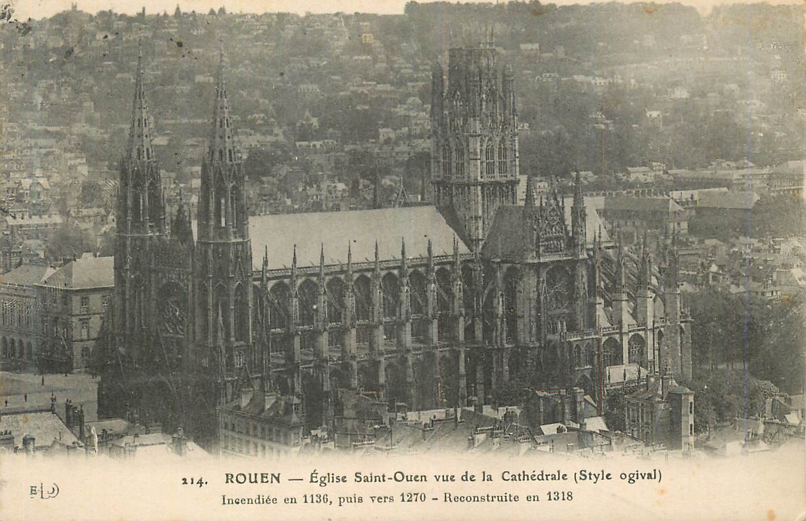 CPA 214 rouen eglise saint ouen vue de la cathedrale (style ogival)
