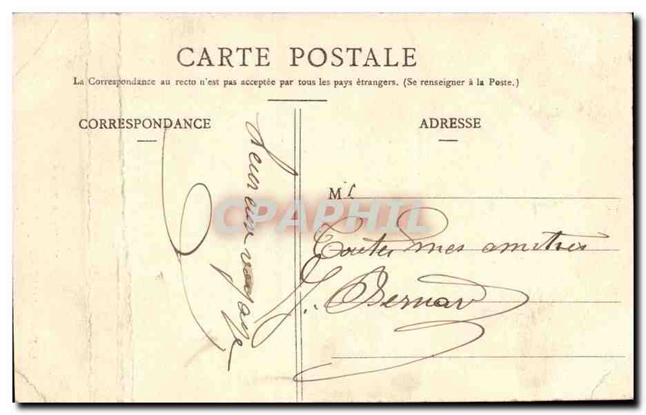 CPA Costume Folklore Veillee en Bresse — Verso