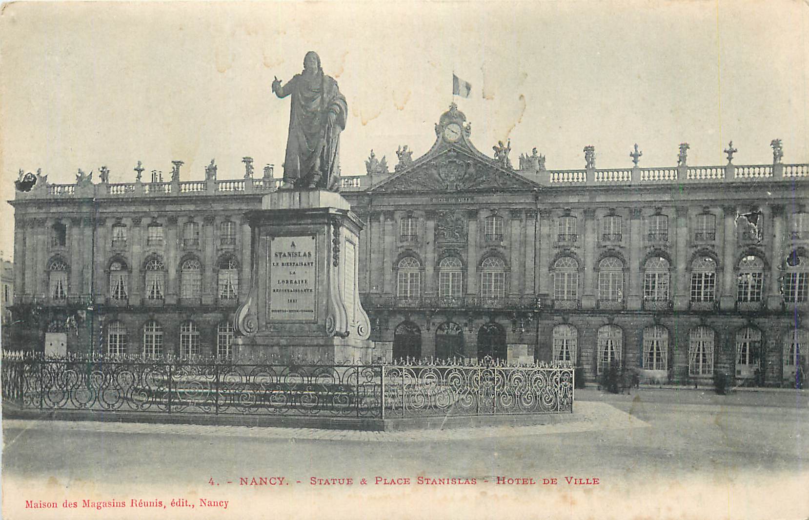 CPA Nancy Statue Place Stanislas Hotel de Ville