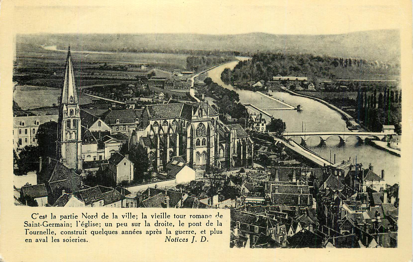 Saint-Germain-sur-Tourneille — Ansicht der nördlichen Teil mit Kirche und Brücke — Notices J.D.
