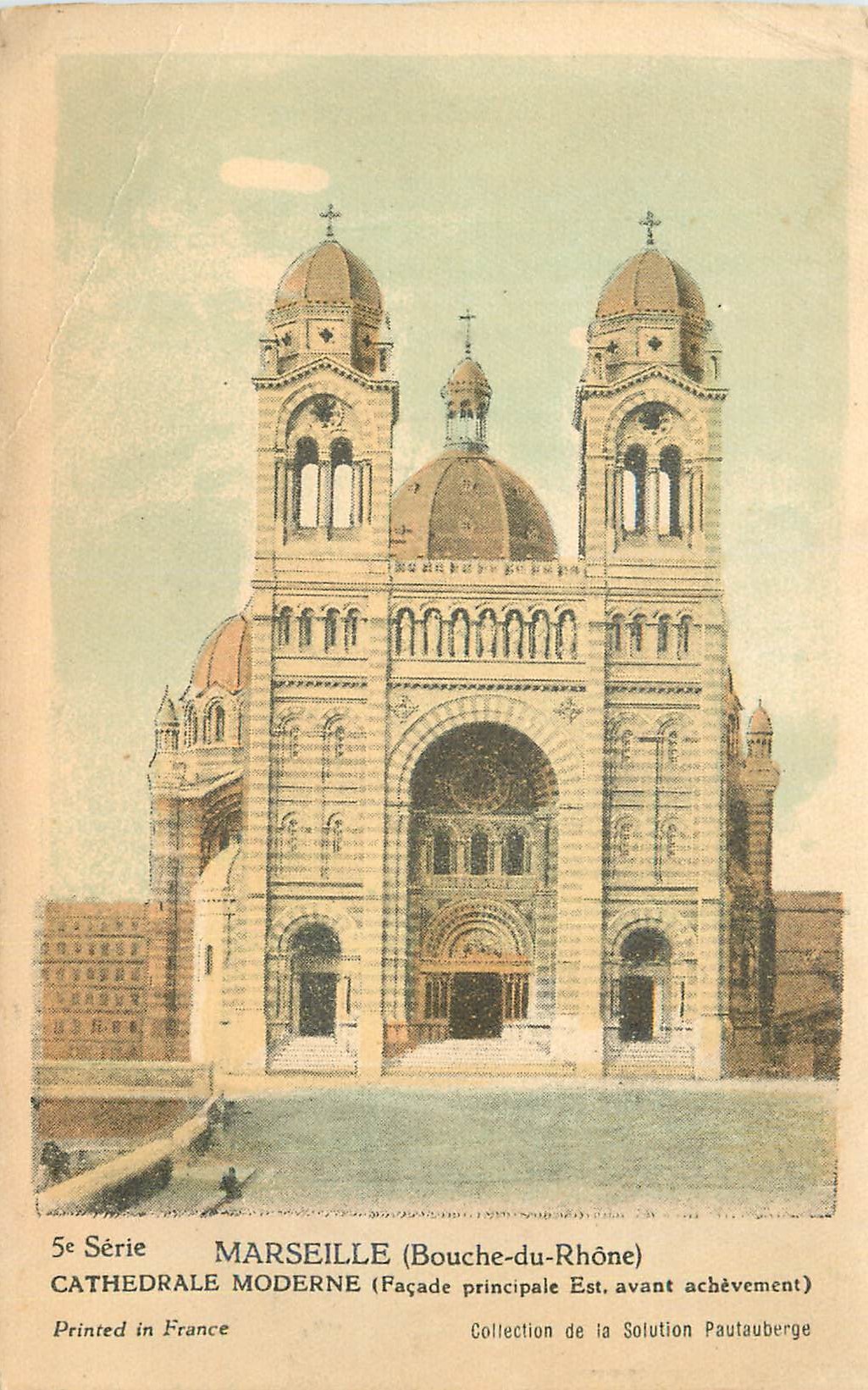 Antike Ansichtskarte Marseille (Bouches-du-Rhône) Kathedrale Moderne (Hauptfassade Ost)
