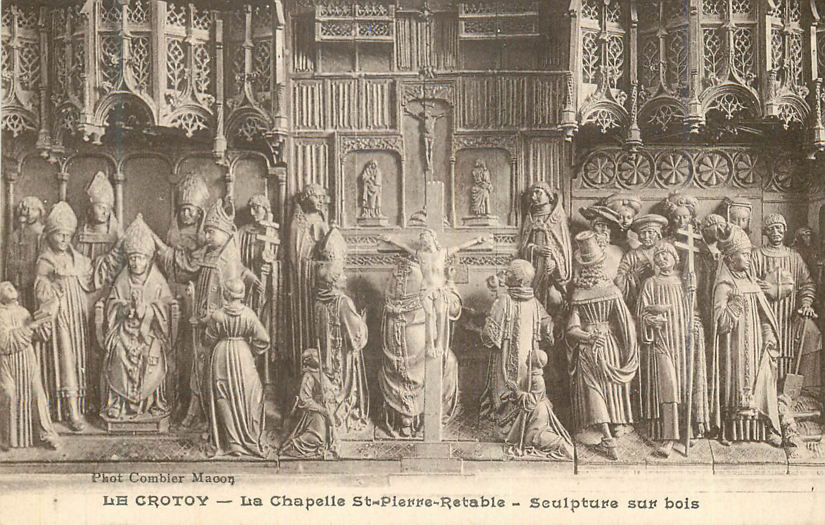 CPA Le Crotoy La Chapelle St Pierre Retable Sculpture sur Bois