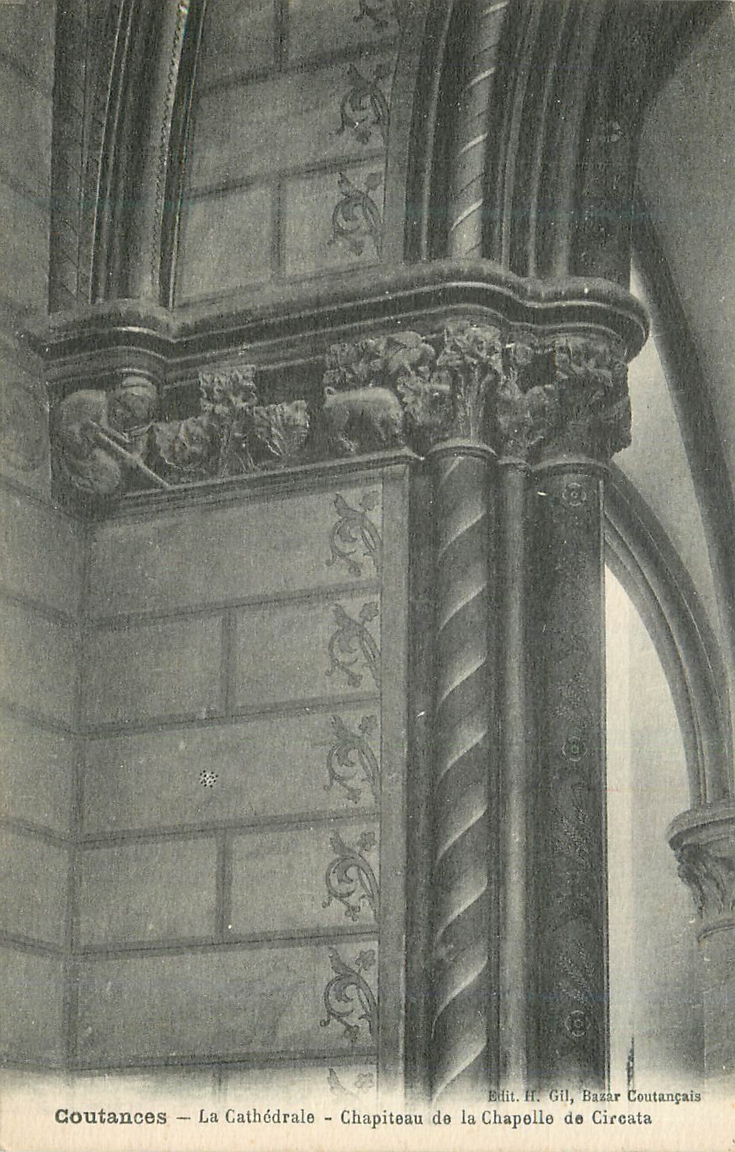 Coutances — Die Kathedrale — Kapitell der Kapelle von Circata