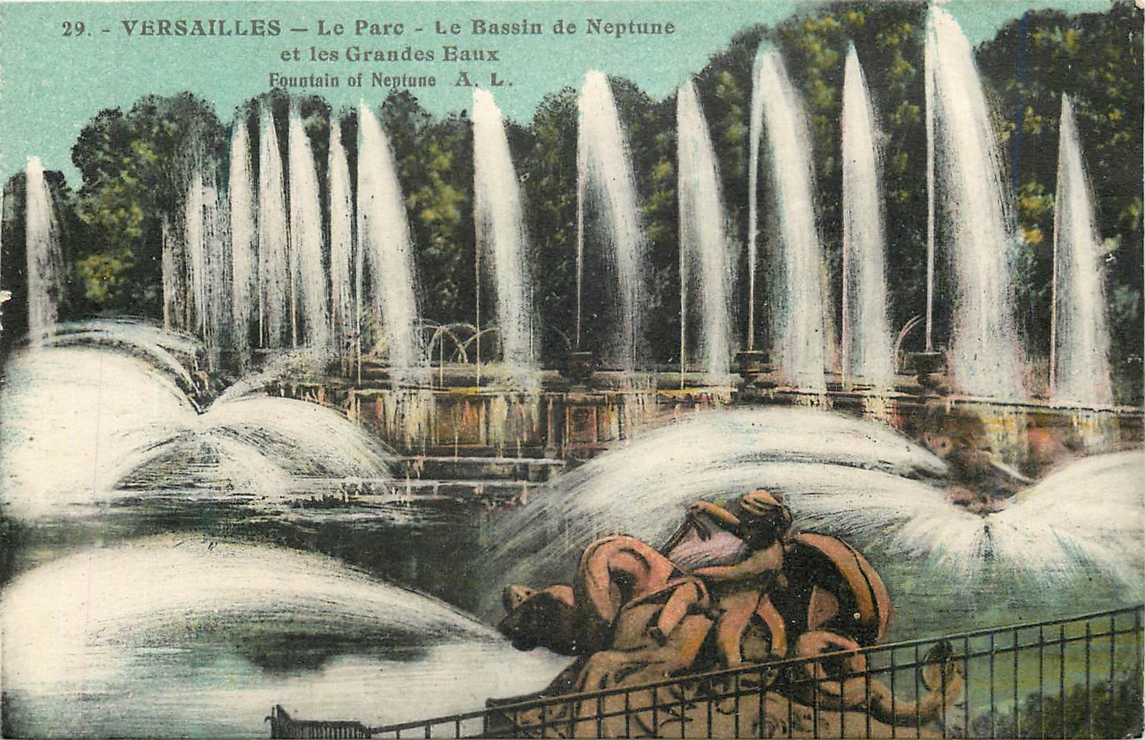 CPA Versailles Le Parc Le Bassin de Neptune et les Grandes Eaux