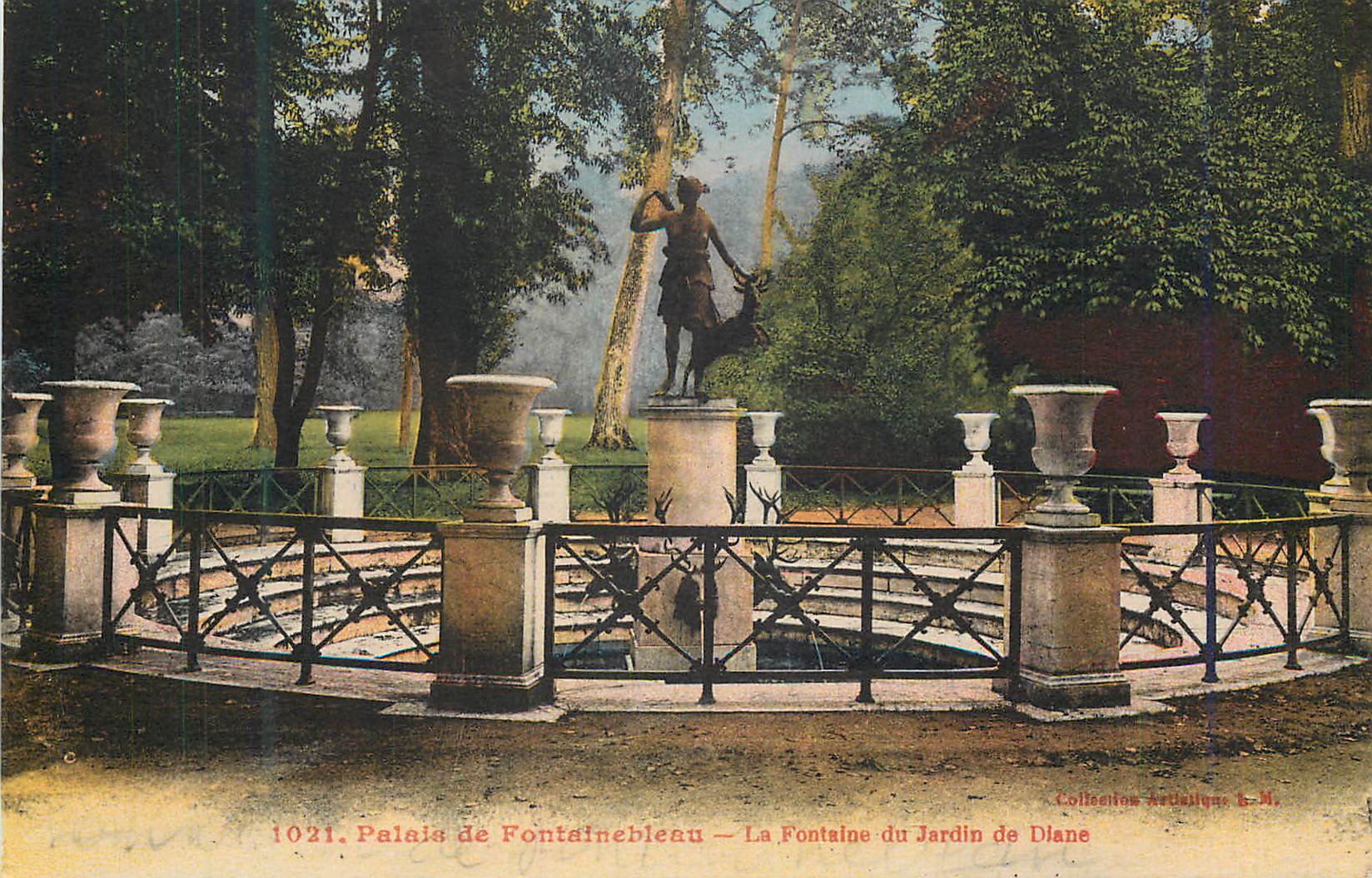 Palacio de Fontainebleau — La Fuente del Jardín de Diana — Colección Artística L.-M., n° 1021