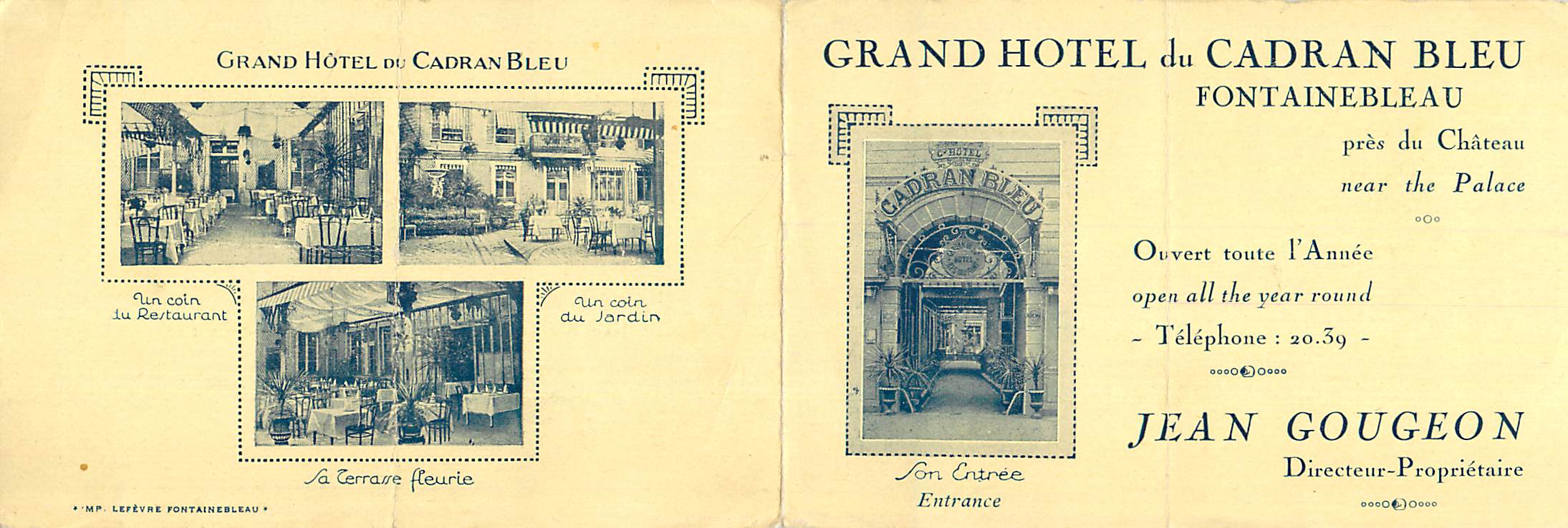 Grand Hôtel du Cadran Bleu — Fontainebleau — MP Lefévre