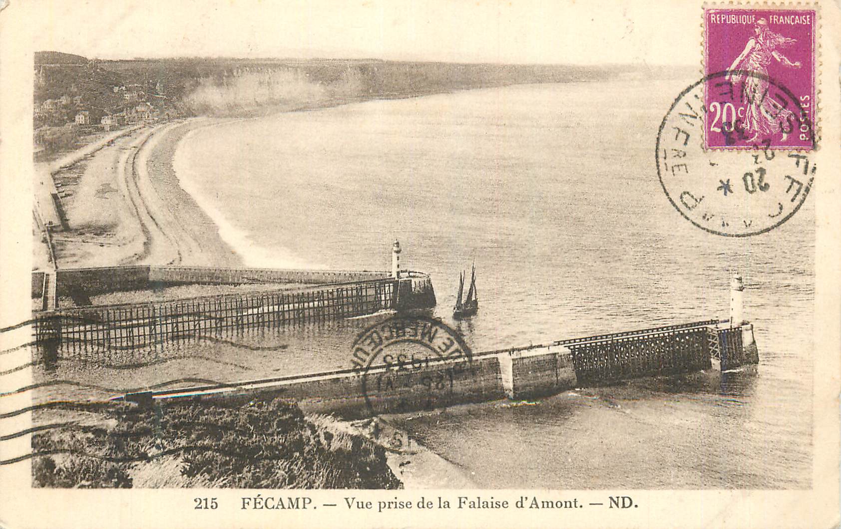 CPA Fecamp Vue prise de la Falaise d'Amont