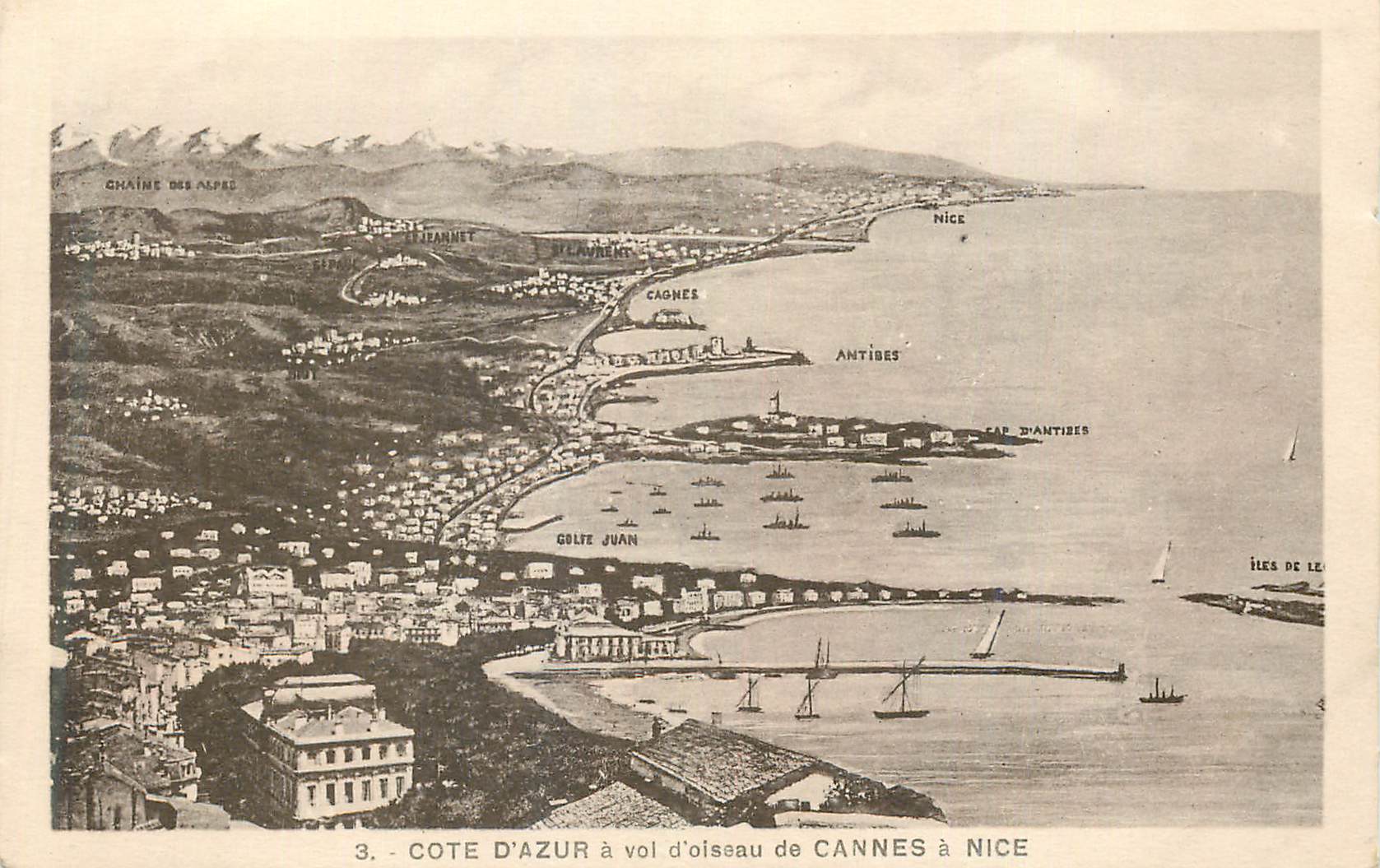 CPA Cote d'Azur a vol d'Oiseau de Cannes a Nice