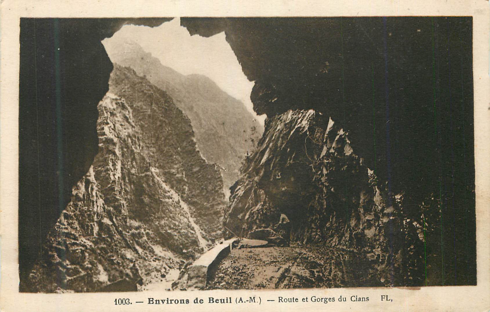 Environs de Beuil (A.-M.) — Route et Gorges du Cians — FL, n° 1003