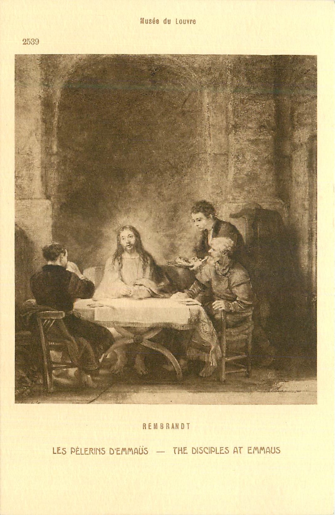 CPA Musee du Louvre Les Pelerins d'Emmaus Rembrandt