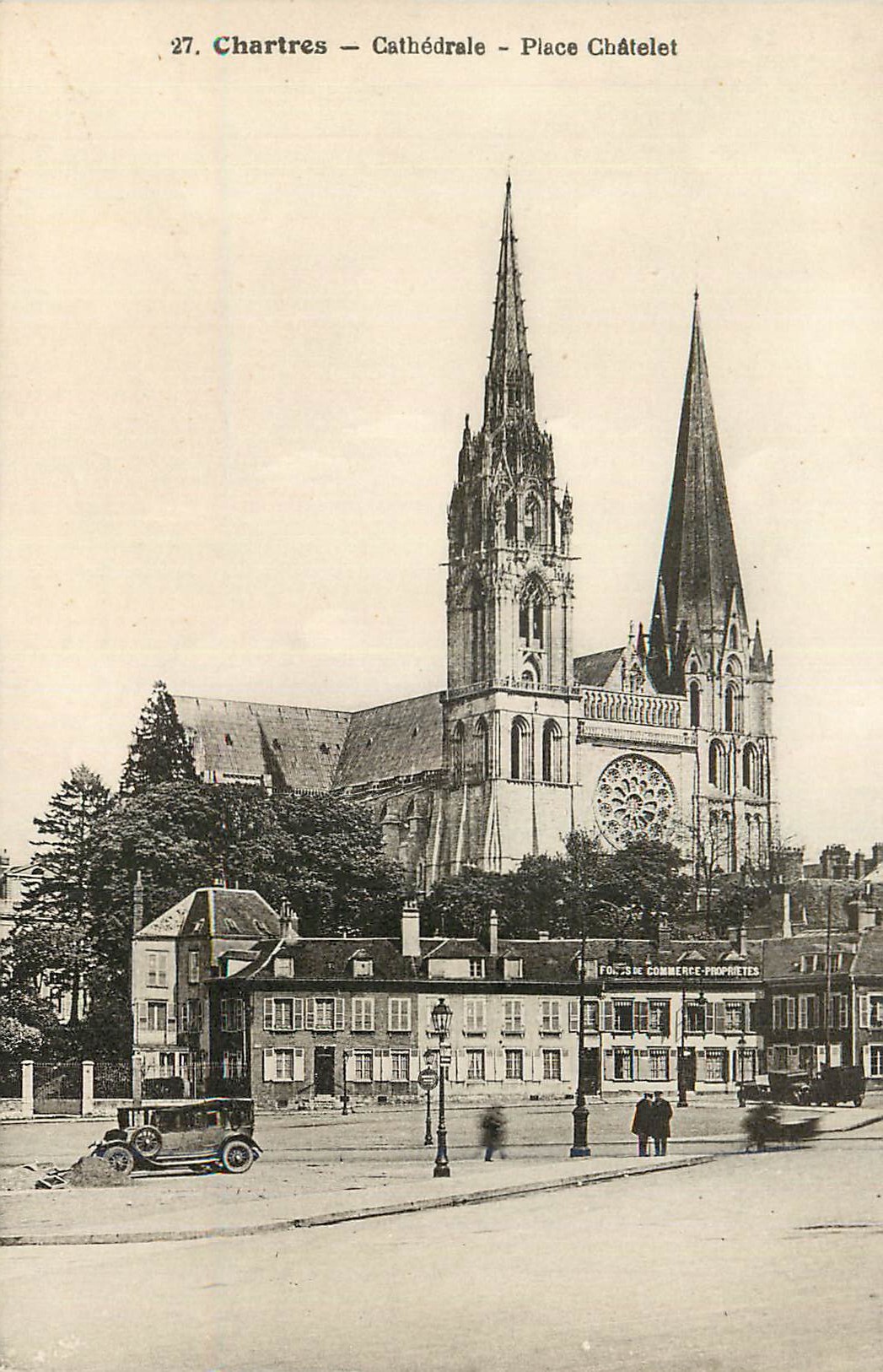 CPA Chartres Cathedrale Place Chatelet