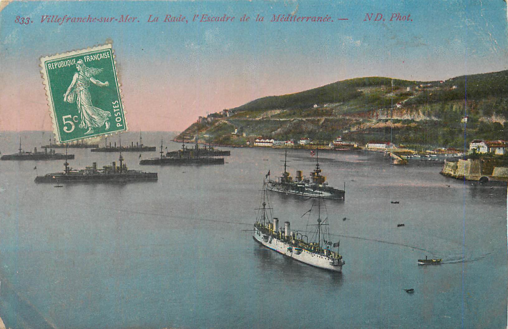 CPA Villefranche sur Mer La Rade L'Escalier de la Mediterranee Bateaux