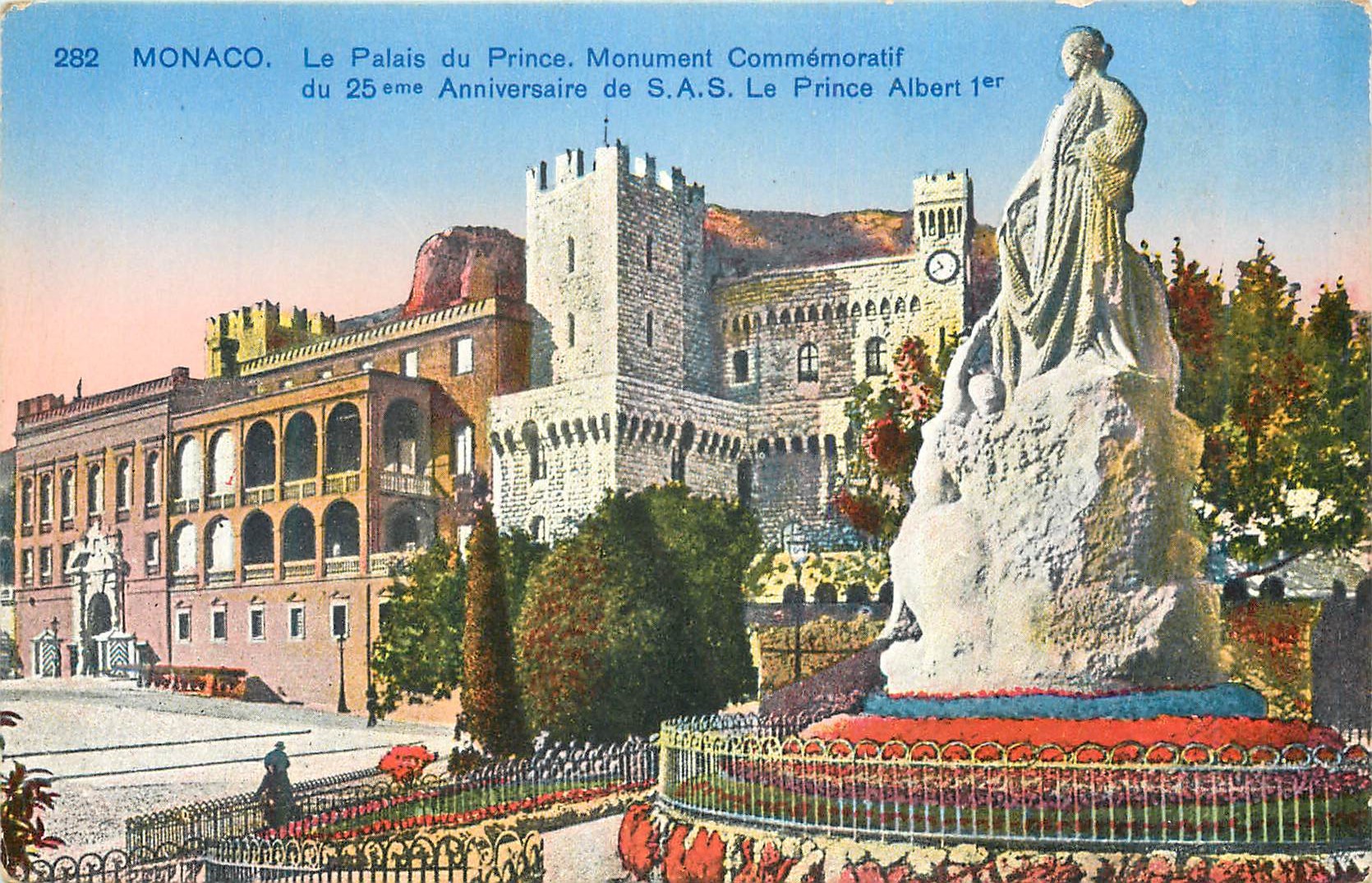 CPA Monaco Le Palais du Prince Monument Commemoratif du 25eme Aniversaire de SAS Le Prince Albert Ier