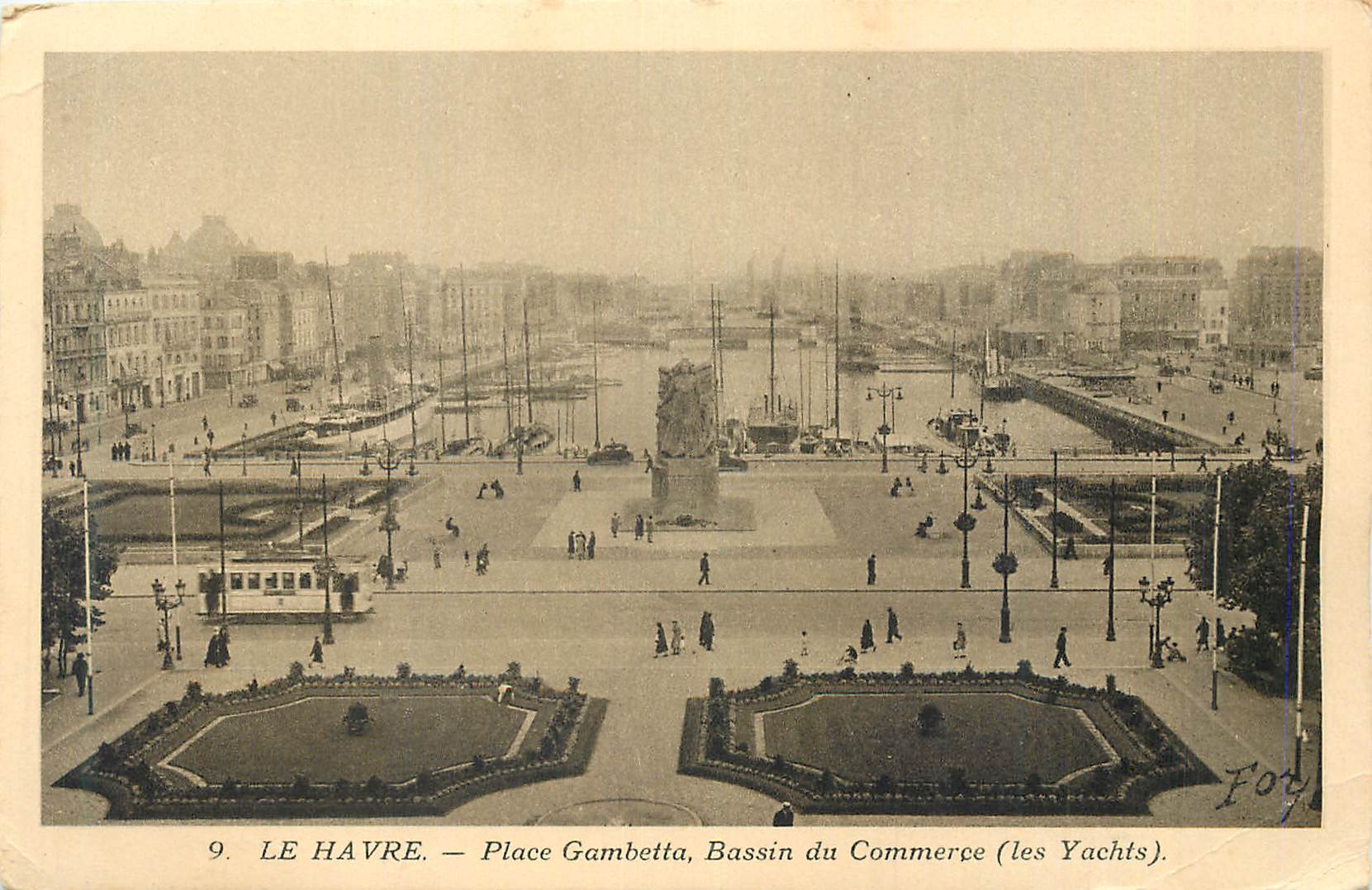 CPA Le Havre Place Gambetta Bassin du Commerce (Les Yachts)