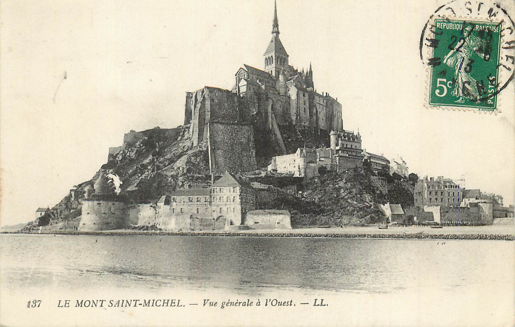 CPA Le Mont St Michel Vue Generale a l'Ouest