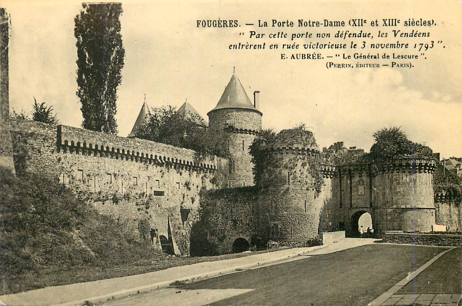 Fougères — Ansicht der Porte Notre-Dame (12. und 13. Jahrhundert) — Perrin, Verlag — Paris