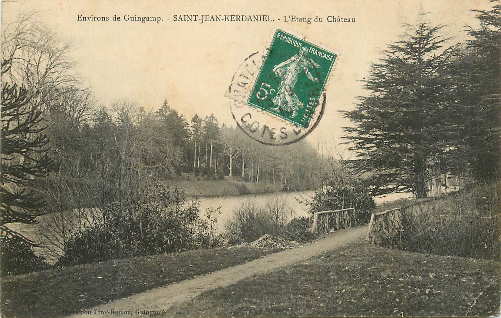 CPA Environs de Guingamp Saint Jean Kerdaniel L'Etang du Chateau