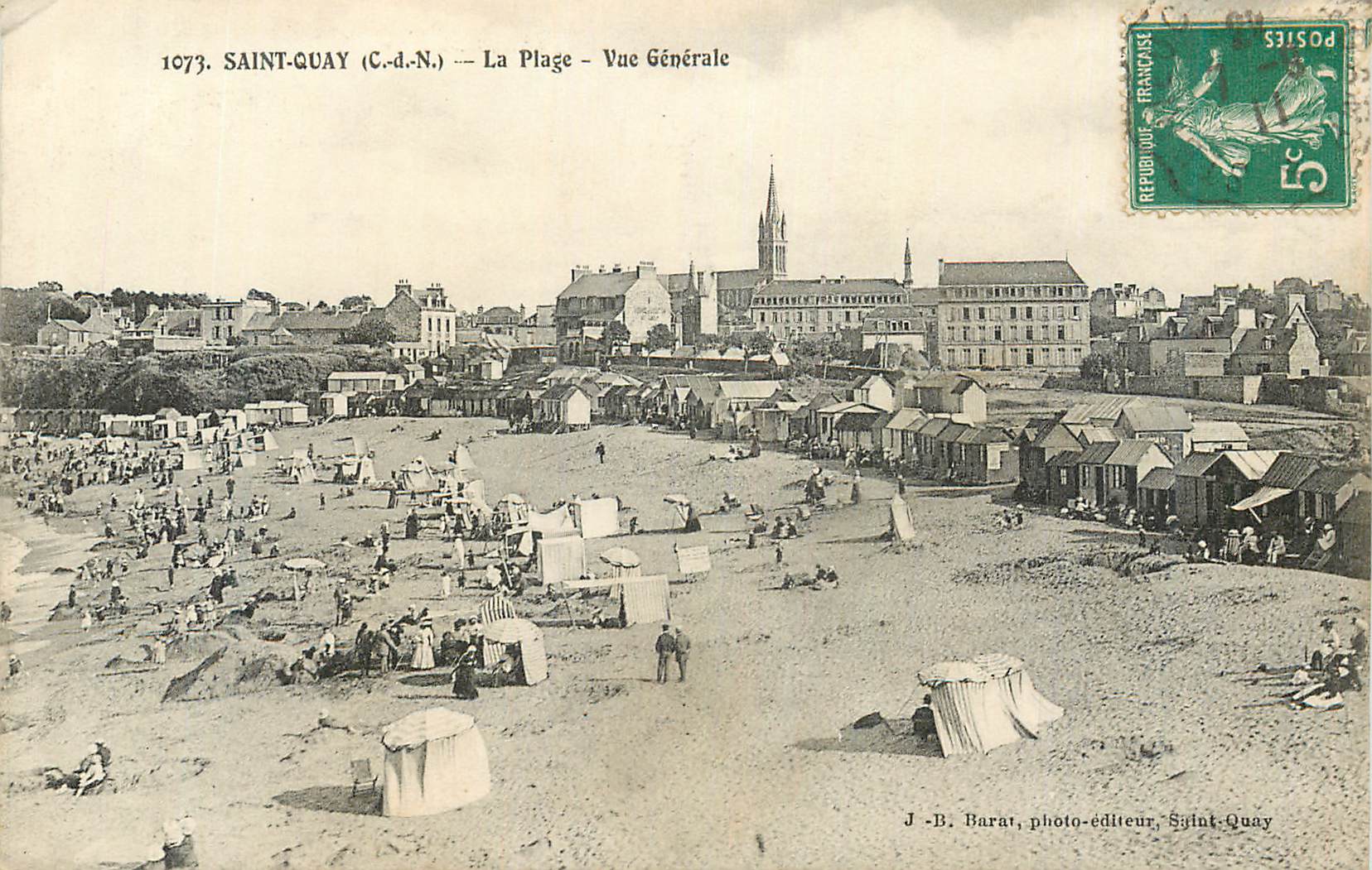 Saint-Quay (C.-d.-N.) — La Plage — Vue Générale — J.-B. Barat, photo-éditeur, Saint-Quay