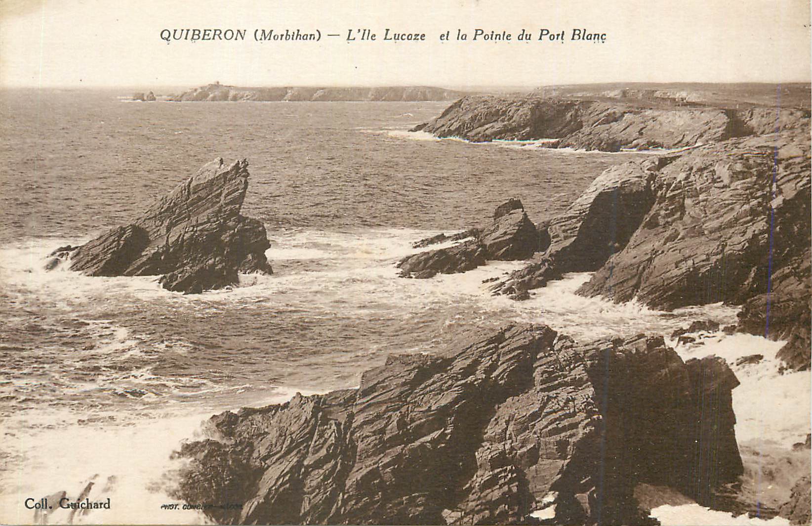 Quiberon (Morbihan) — L'Île Lucaze et la Pointe du Port Blanc — Coll. Guichard