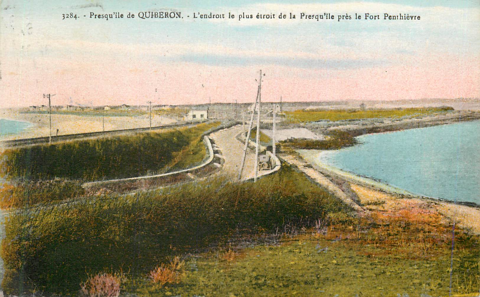Presqu'île de Quiberon — L'endroit le plus étroit près du Fort Penthièvre — n° 3284