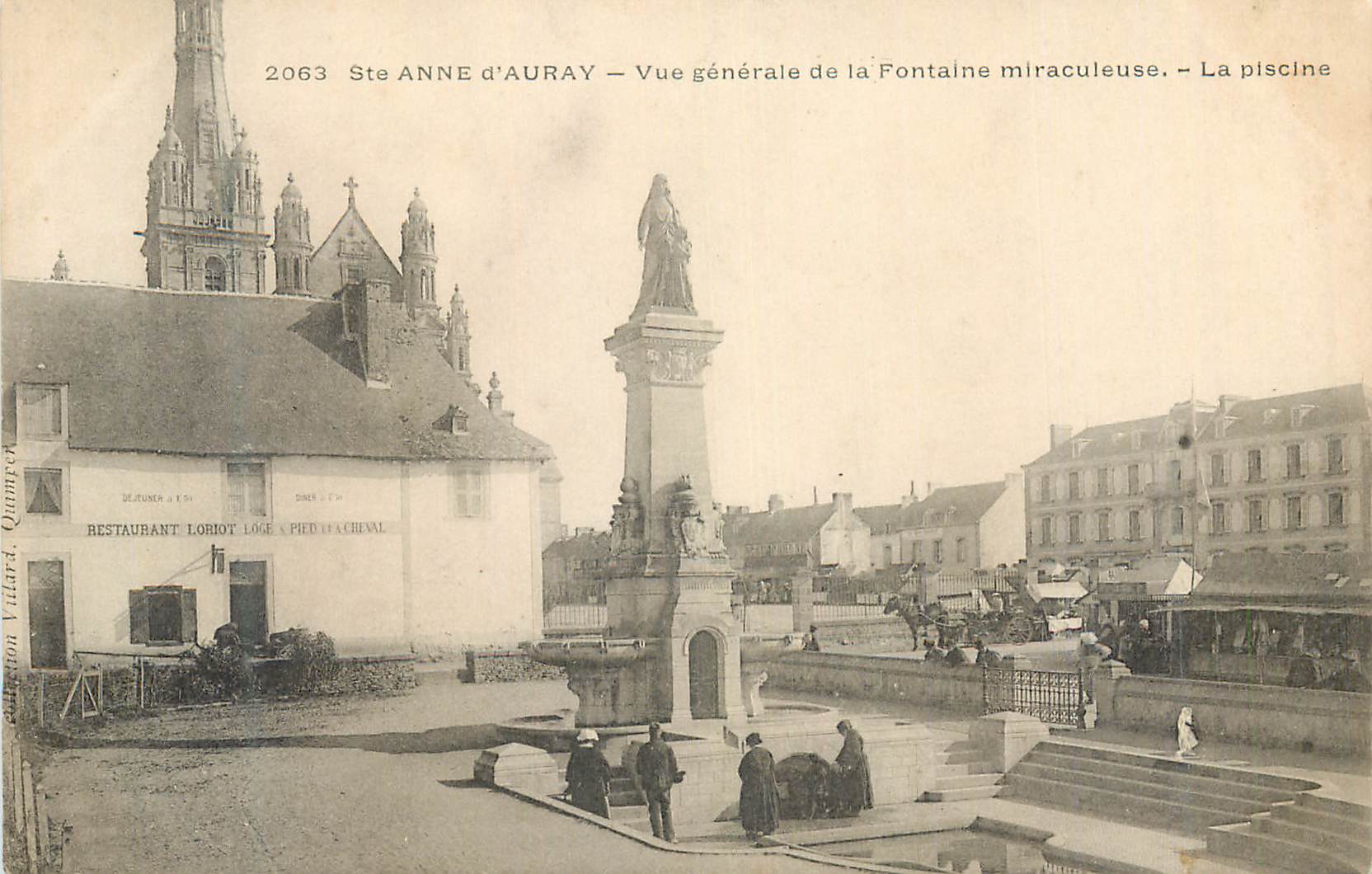 CPA Ste Anne d'Auray Vue Generale de la Fontaine Miraculeuse La Piscine