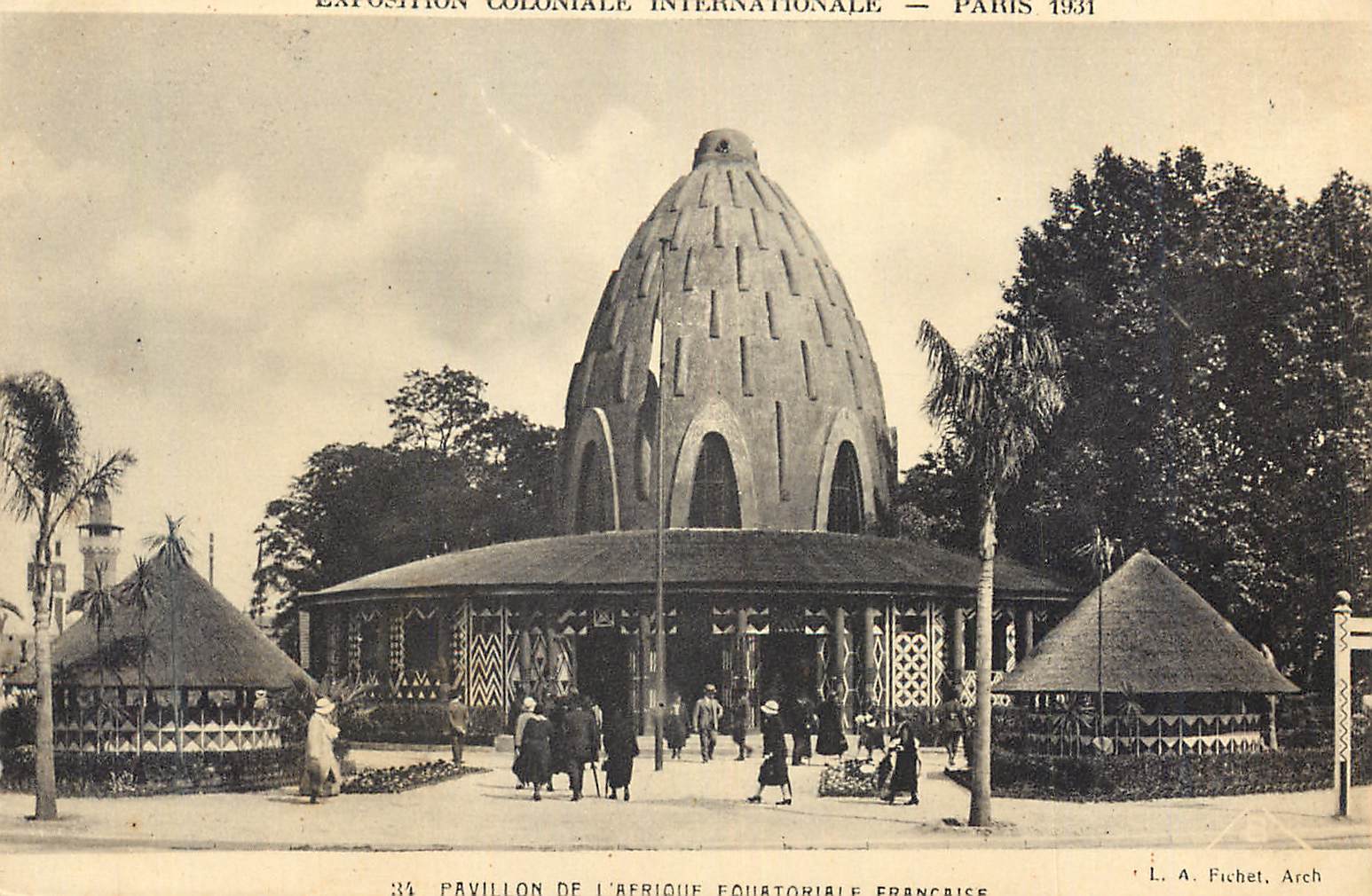 CPA Paris Exposition Coloniale Iternationale Pavillon de l'Afrique Equatoriale Francaise