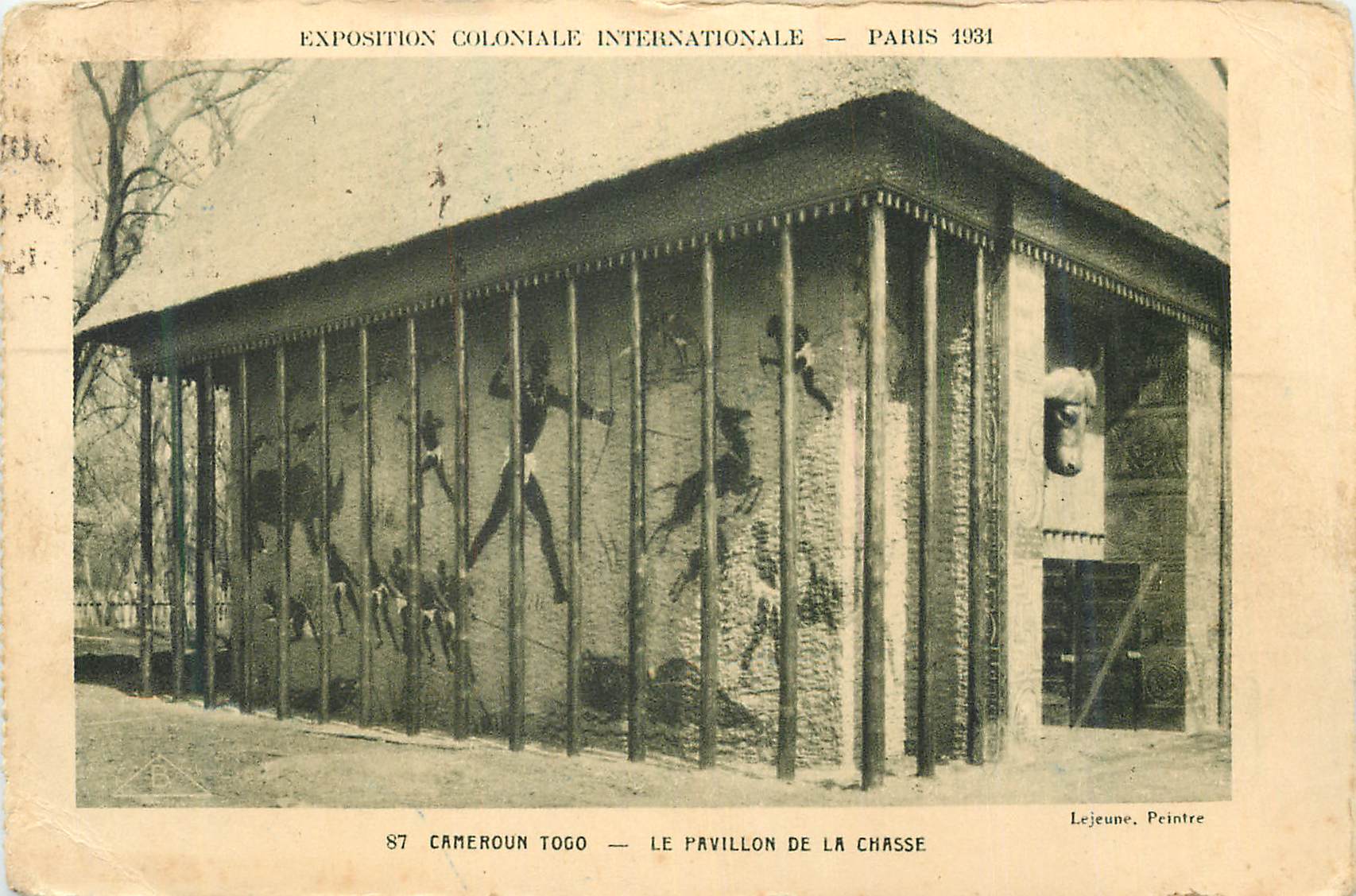 CPA Paris 1931 Exposition Coloniale Iternationale Cameroun Togo Le Pavillon de la Chasse