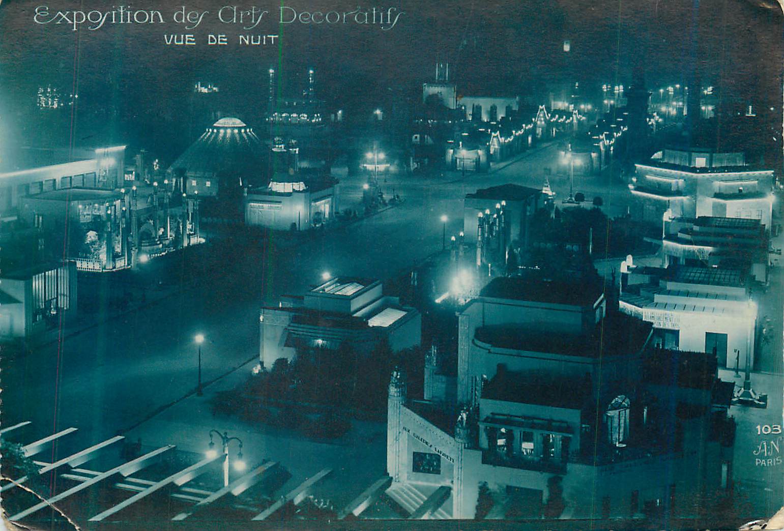Exposición de Artes Decorativas — Vista nocturna — A.N. Paris, n°103