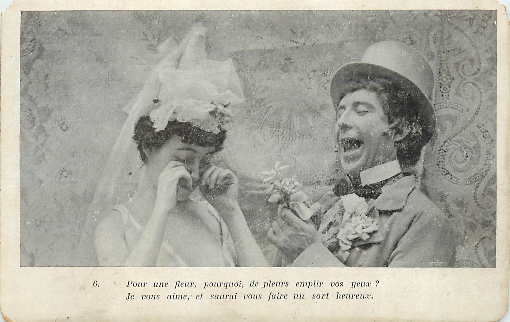 CPA Pour une Fleur pourquoi de Pleurs emplir vos Yeux
