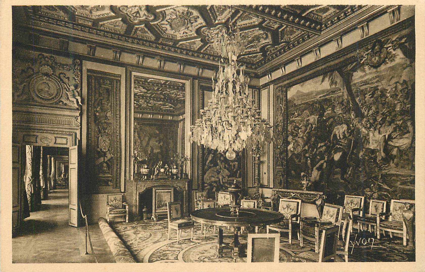 Sala de comedor del castillo de Versalles — decoración barroca — editor Yvon, n° 2097
