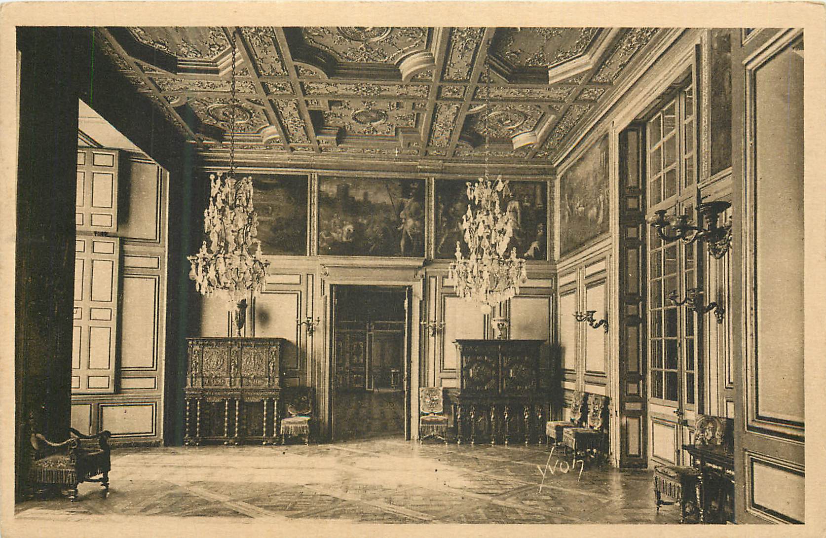 Intérieur du château de Versailles — Salle à manger — Éditeur Yvon