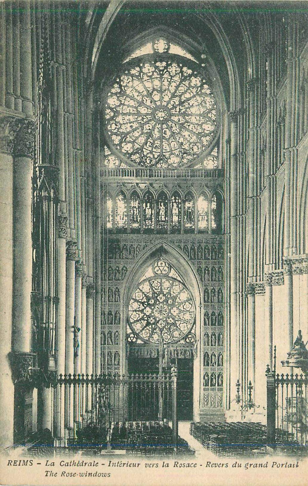 Reims - Die Kathedrale - Innenansicht zur Rose