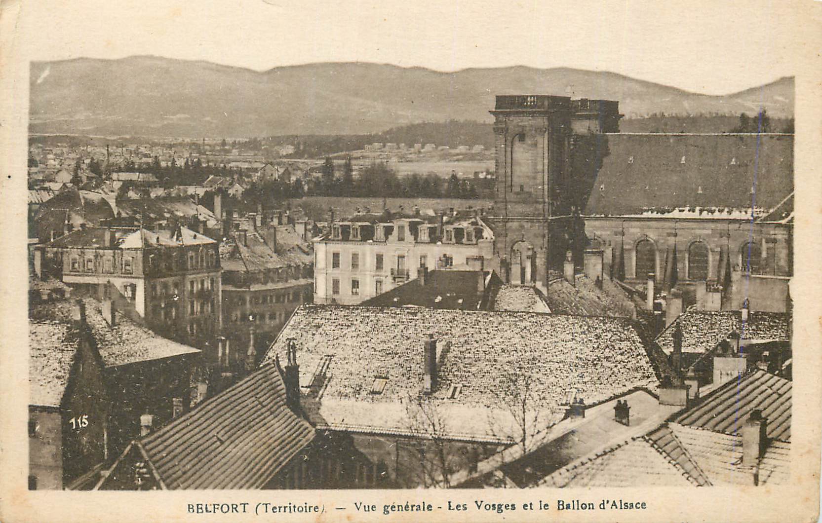 CPA Belfort (Territoire) Vue Generale Les Vosges et le Ballon d'Alsace