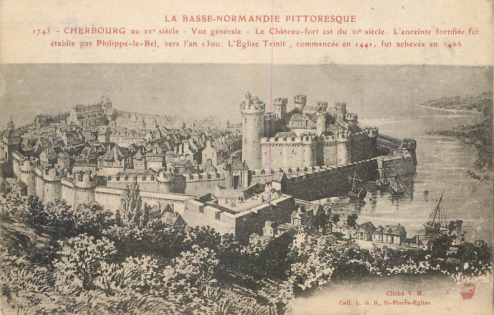 CPA Cherbourg au XVe Siecle La Basse Normandie Pittoresque Vue Generale