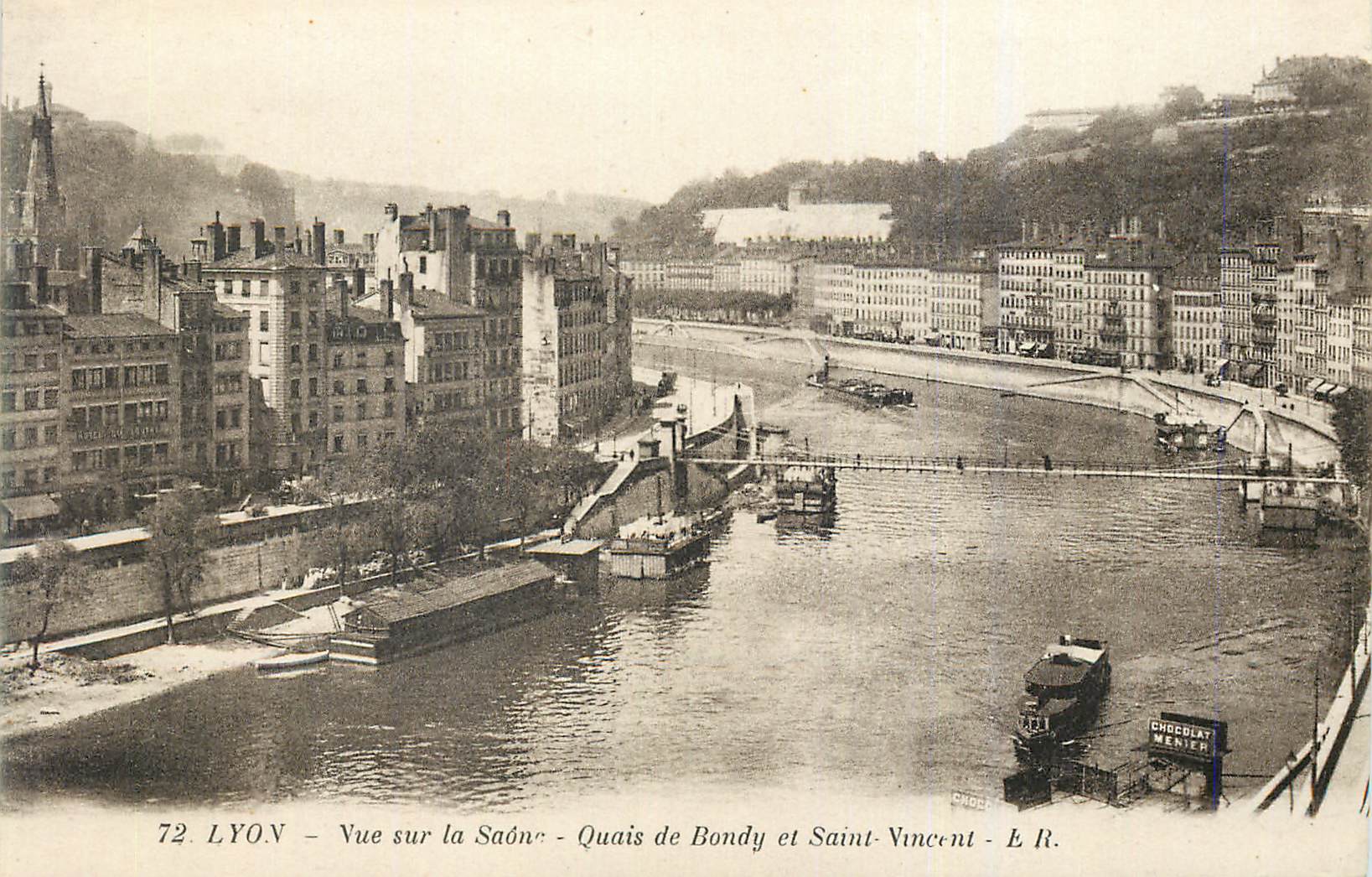 CPA Lyon Vue sur la Saone Quais de Bondy et Saint Vincent