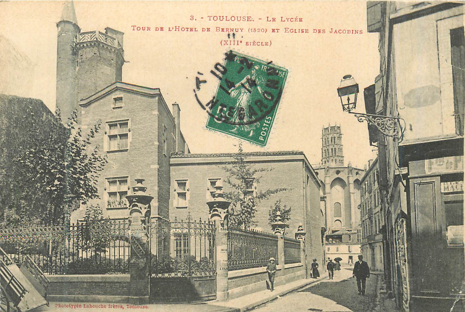CPA Toulouse Le Lycee Tour de l'Hotel et l'Eglise des Jacobins