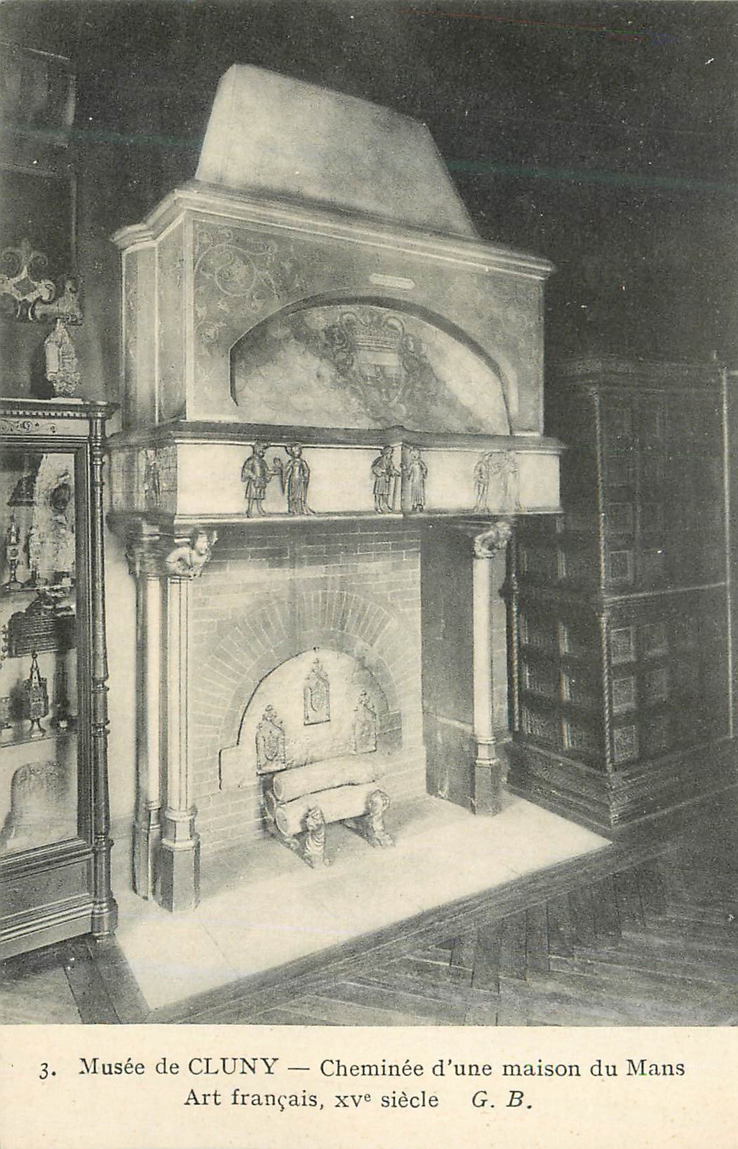 CPA Musee de Cluny Cheminee d'une Maison du Mans Arts Francais XVe Seicle