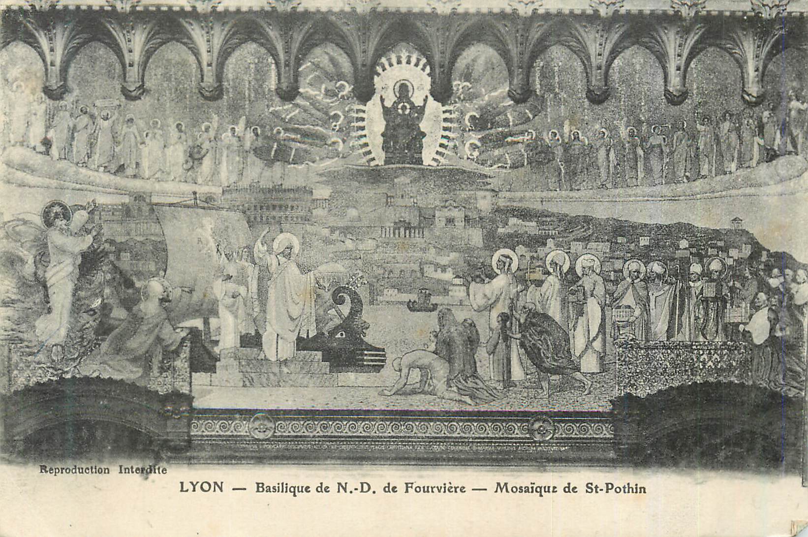 CPA Lyon Basilique de N D de Fourviere Mosaique de St Pothin