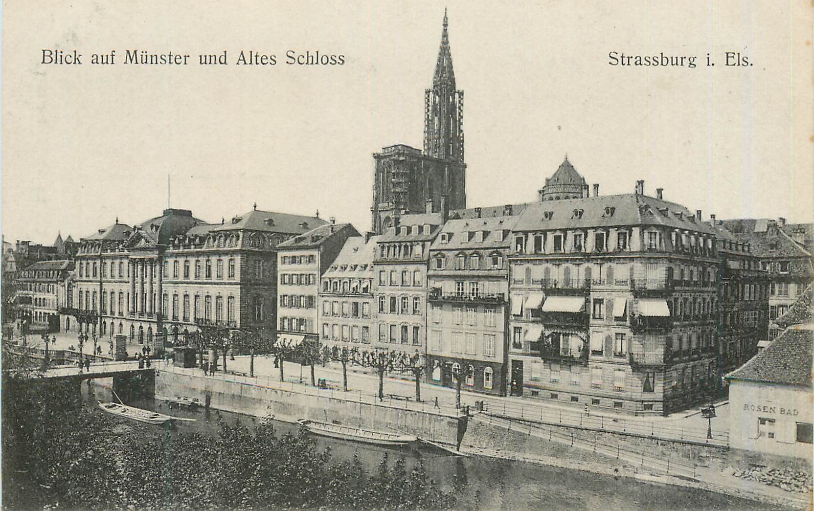 CPA Strassburg i Els Blick auf Munster und Altes Schloss