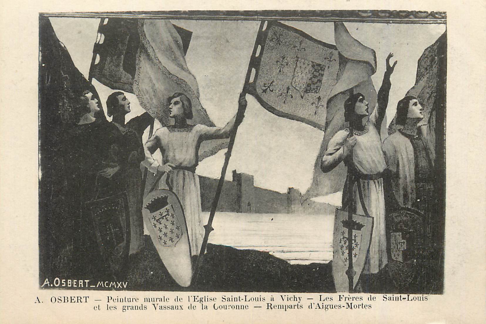 CPA A Osbert Peinture Murale de l'Eglise Saint Louis a Vichy Les Freres de Saint Louis