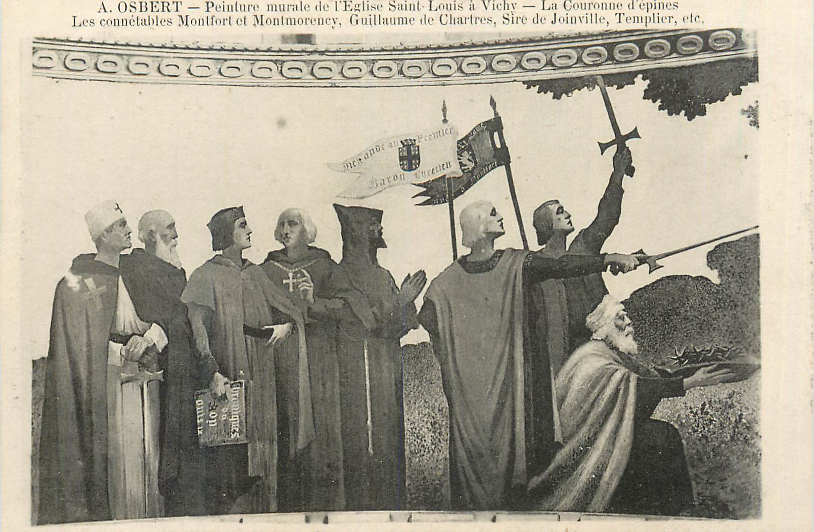 CPA A Osbert Peinture Murale de l'Eglise Saint Louis a Vichy La Couronne d'Epines