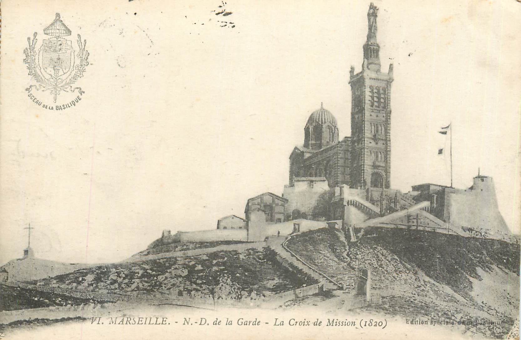 CPA Marseille N D de la Garde La Croix de Mission (1820)