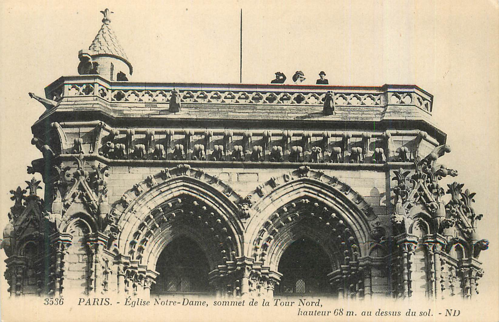 CPA Paris Eglise Notre Dame Sommet de la Tour Nord