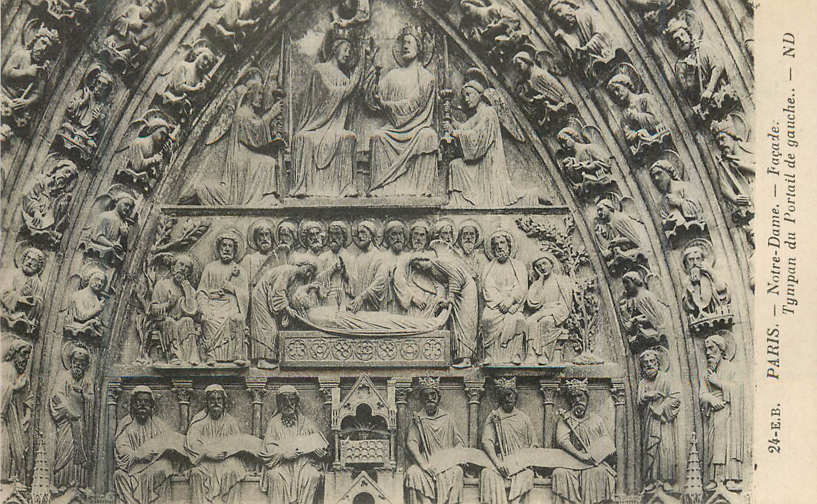 CPA Paris Notre Dame (Facade) Tympan du Portail de Gauche