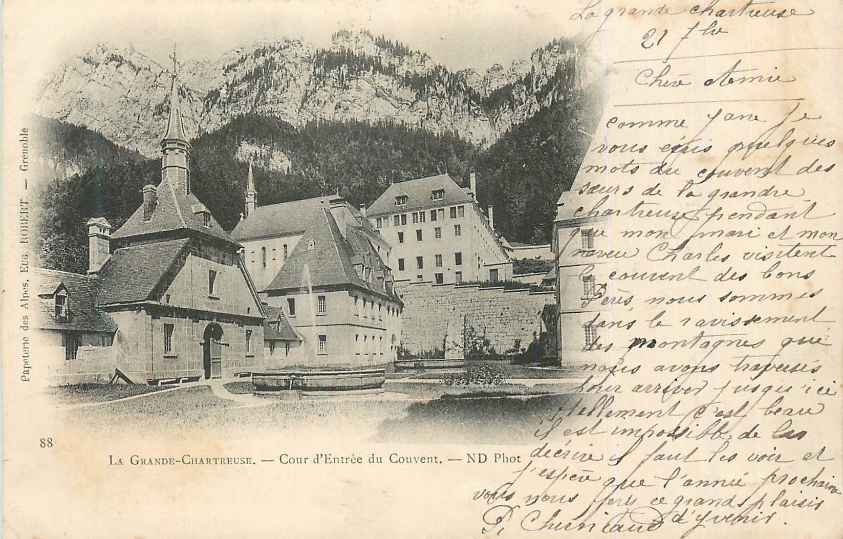 CPA La Grande Chartreuse Cour d'Entree du Couvent (carte 1900)